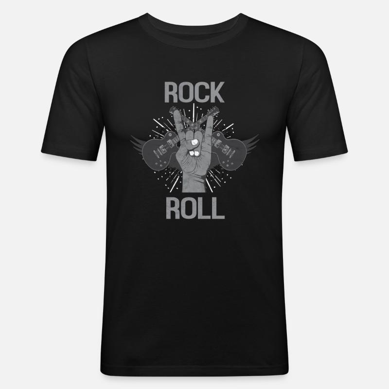 Rock 'n' Roll - Männer Slim Fit T-Shirt - Schwarz