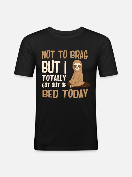 funny animals sloth - Men's Slim Fit T-Shirt - black