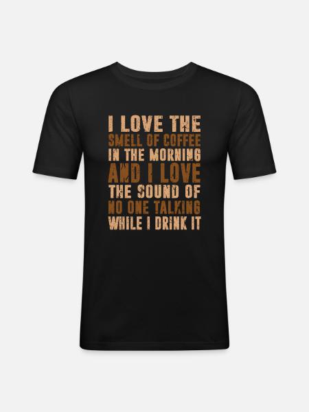 Kaffee - Männer Slim Fit T-Shirt - Schwarz