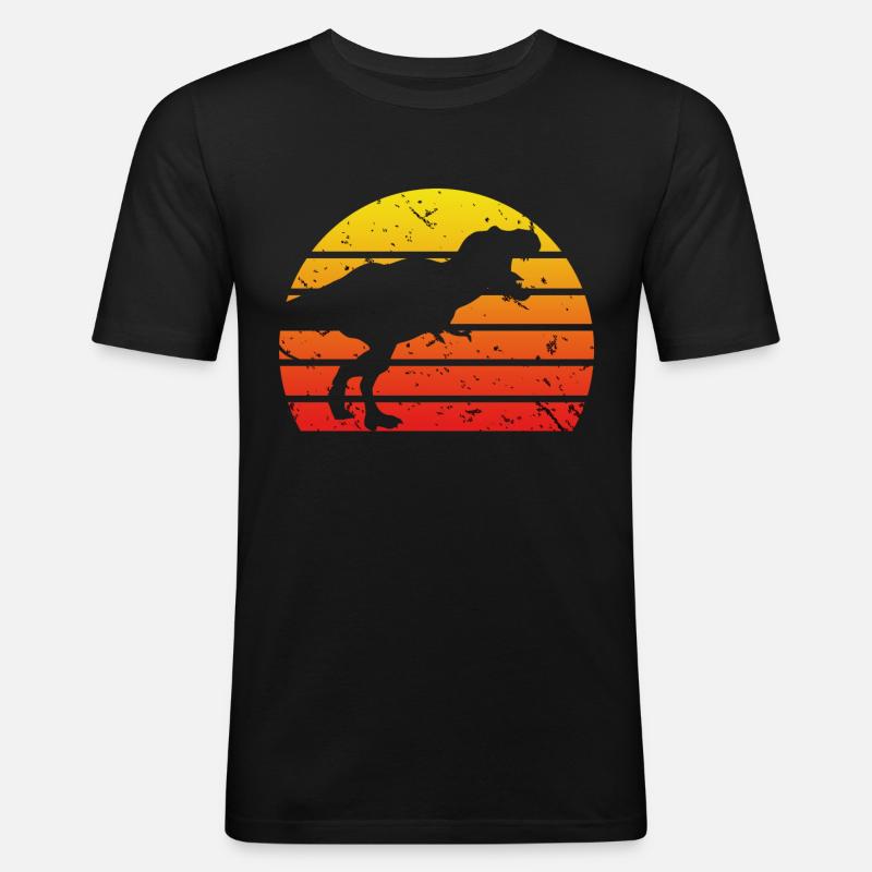 Dinosaurier Dino T-Rex - Männer Slim Fit T-Shirt - Schwarz