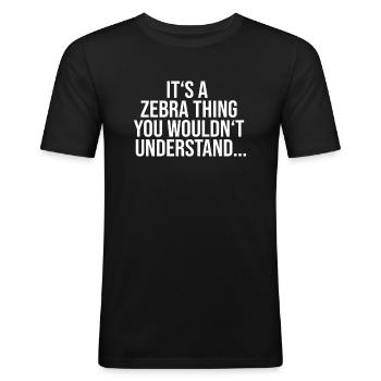 Zebra EDS Ehlers Danlos Syndrom - Männer Slim Fit T-Shirt - Schwarz - Vorne - Nik (191cm)