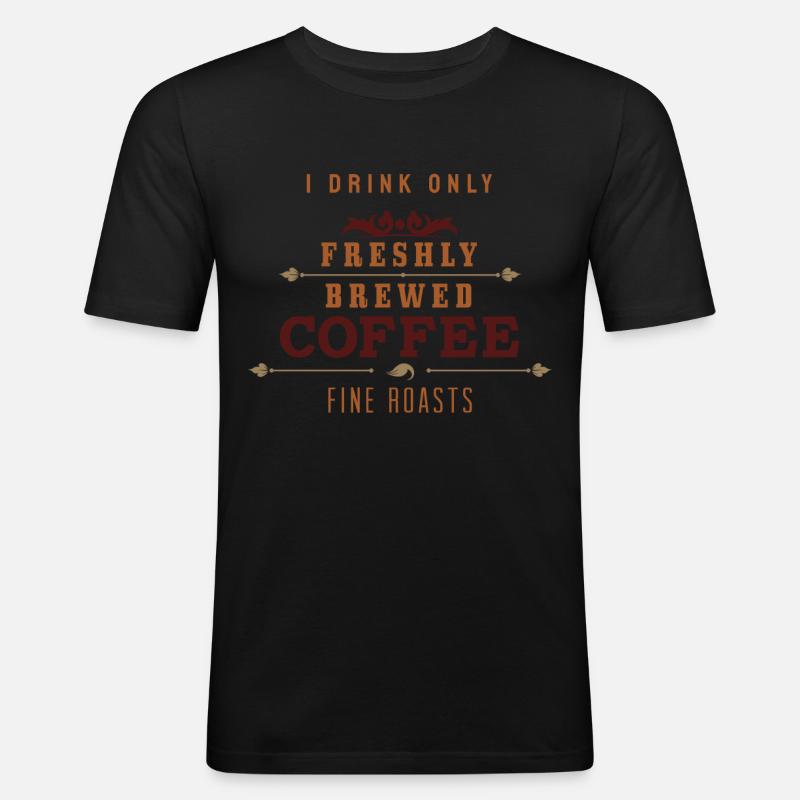 Frischer Kaffee - Männer Slim Fit T-Shirt - Schwarz
