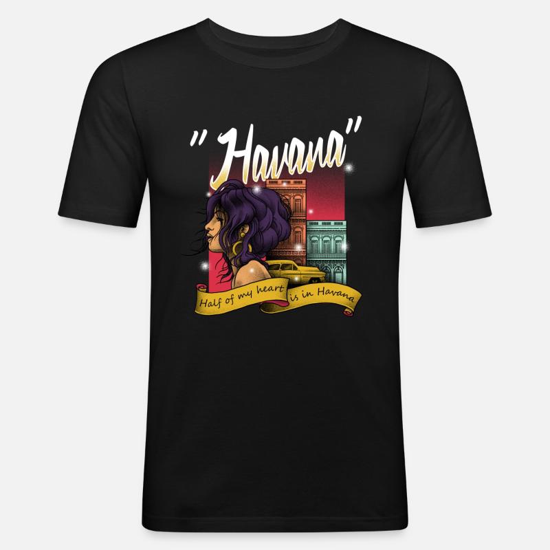Havana Cuba Salsa Merengue - Männer Slim Fit T-Shirt - Schwarz