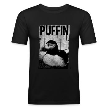 Puffin Puffin Puffin - Männer Slim Fit T-Shirt - Schwarz - Vorne - Nik (191cm)
