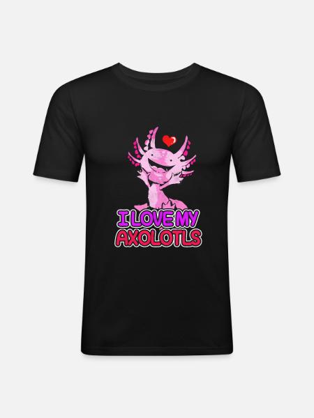 axolotl - Men's Slim Fit T-Shirt - black