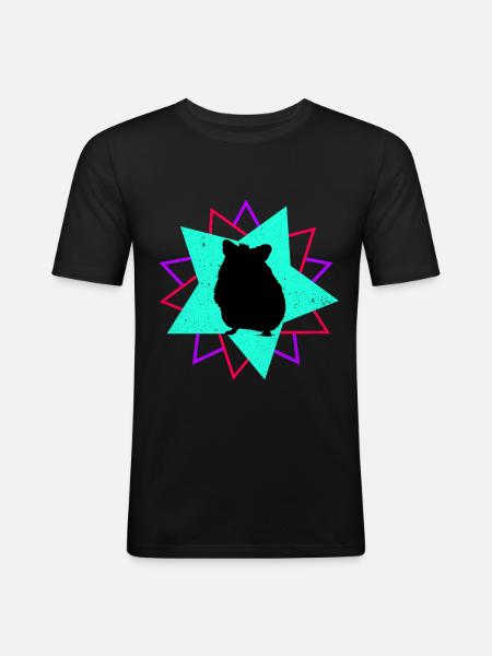 Chinchilla - Männer Slim Fit T-Shirt - Schwarz