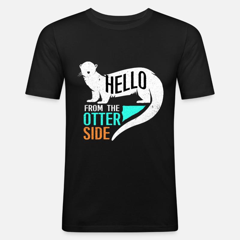 Otter - Männer Slim Fit T-Shirt - Schwarz