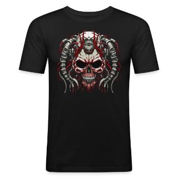 Skull Color - Men's Slim Fit T-Shirt - black - Front - Nik (191cm)