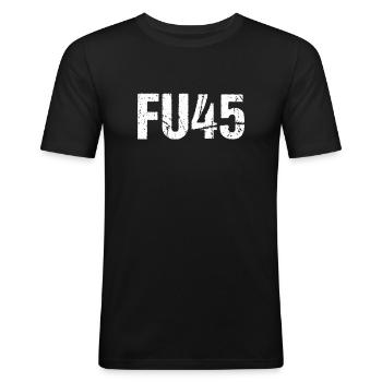 FU45 - Fuck  Anti  - Men's Slim Fit T-Shirt - black - Front - Nik (191cm)