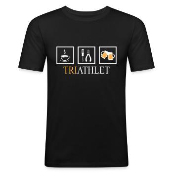 Triathlete electronics engineer beer funny electrician - Men's Slim Fit T-Shirt - black - Front - Nik (191cm)