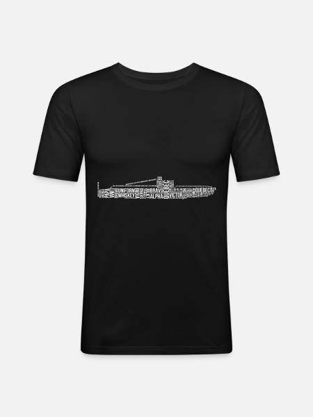 Nato Alphabet U-Boot - Männer Slim Fit T-Shirt - Schwarz