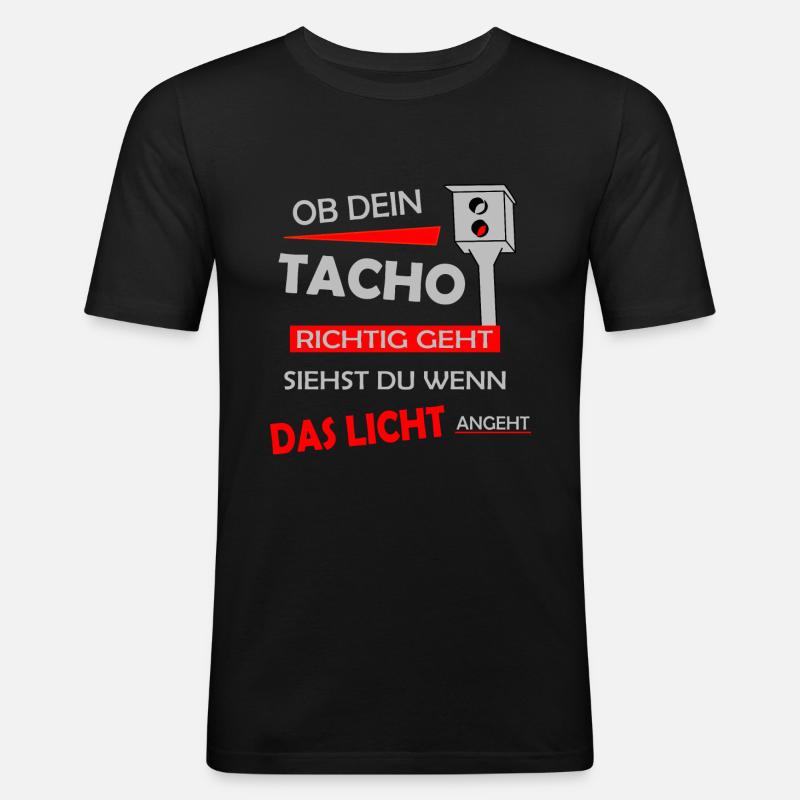 Auto Tuning Spruch - Männer Slim Fit T-Shirt - Schwarz