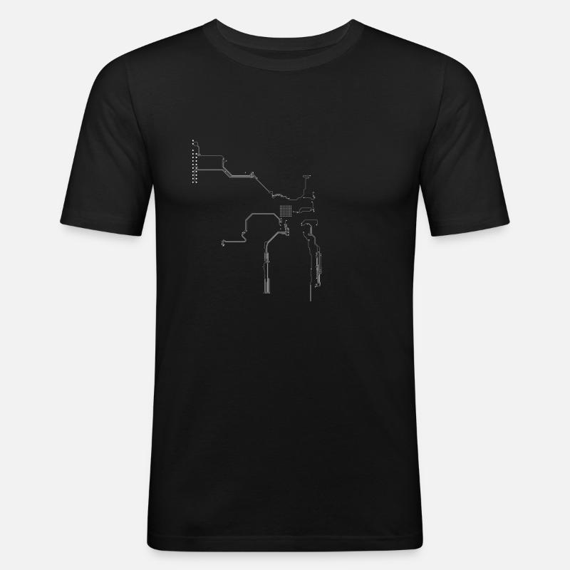 Interconnects in white - Men's Slim Fit T-Shirt - black