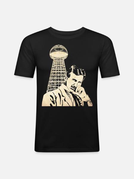 Nikola Tesla - Men's Slim Fit T-Shirt - black