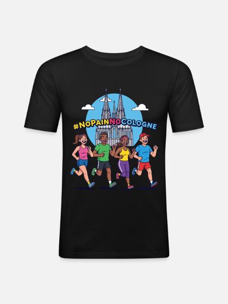 No Pain No Cologne - Men's Slim Fit T-Shirt - black
