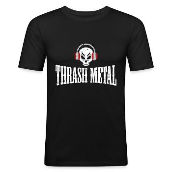 Thrash Metal Music Gift - Men's Slim Fit T-Shirt - black - Front - Nik (191cm)