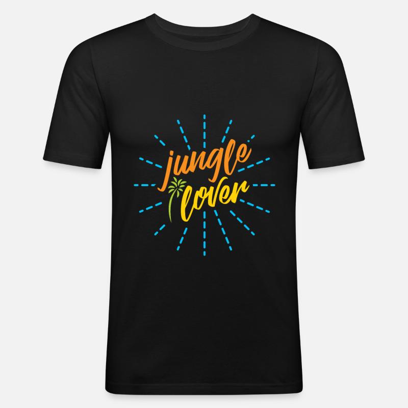 Dschungel Urwald Geschenk - Männer Slim Fit T-Shirt - Schwarz