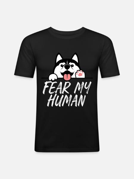 Husky - T-shirt près du corps Homme - noir