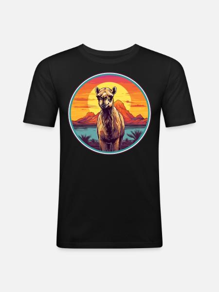 Chameau - T-shirt près du corps Homme - noir