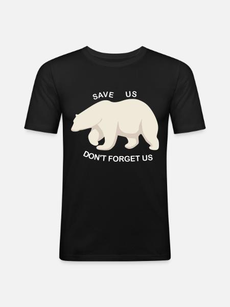 Saving Polar Bears - Men's Slim Fit T-Shirt - black