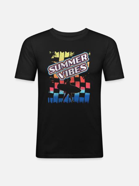 summer vibes Summer Sun Beach - Men's Slim Fit T-Shirt - black