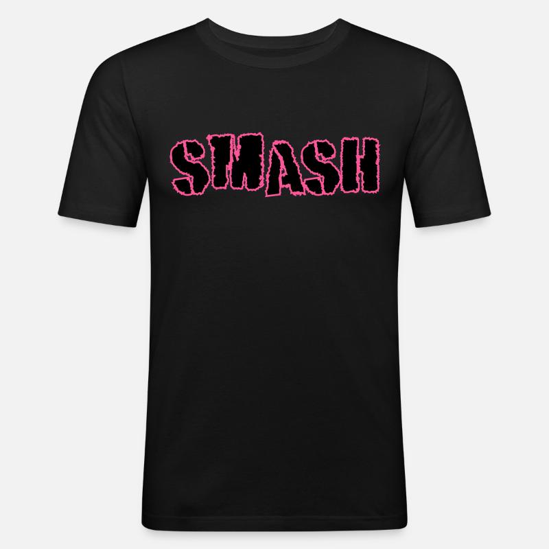 Smash - Männer Slim Fit T-Shirt - Schwarz