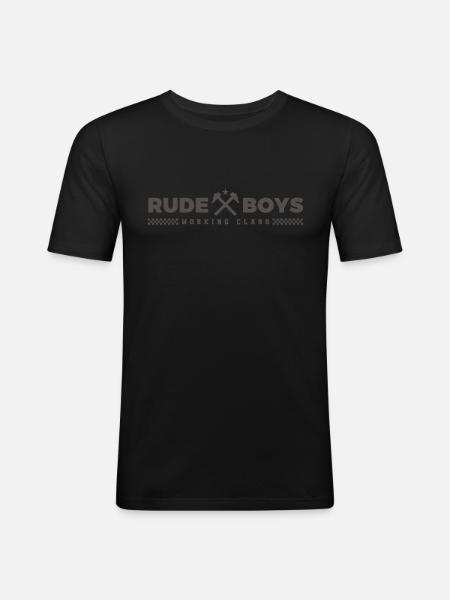 Harte Boys Working Class - Männer Slim Fit T-Shirt - Schwarz