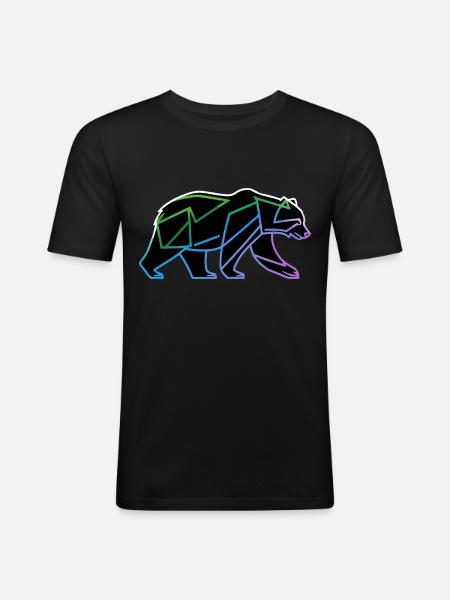Bär Polygon - Männer Slim Fit T-Shirt - Schwarz