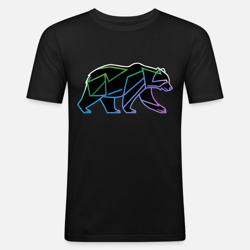 Polygone d’ours - T-shirt près du corps Homme - noir