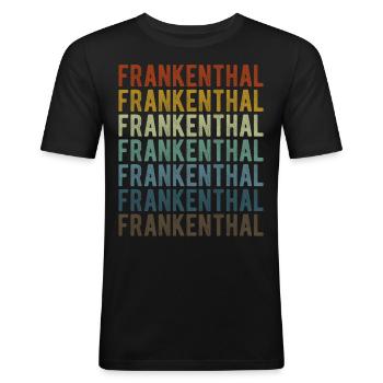 Frankenthal Stadt Retro Vintage - Männer Slim Fit T-Shirt - Schwarz - Vorne - Nik (191cm)