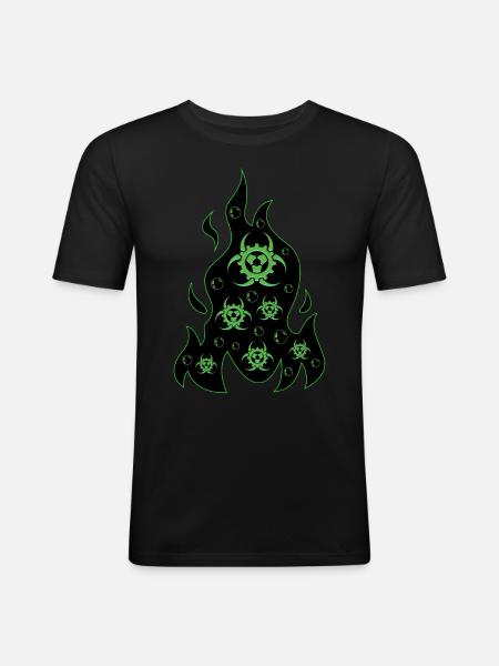 Biopunk Flame Biopunk Aesthetics - Men's Slim Fit T-Shirt - black