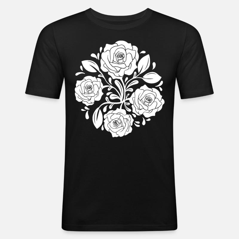 Baroque Aesthetics Artwork Rose - Men's Slim Fit T-Shirt - black
