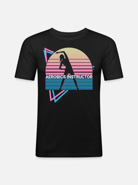 Aerobics Instructor Retro - Men's Slim Fit T-Shirt - black