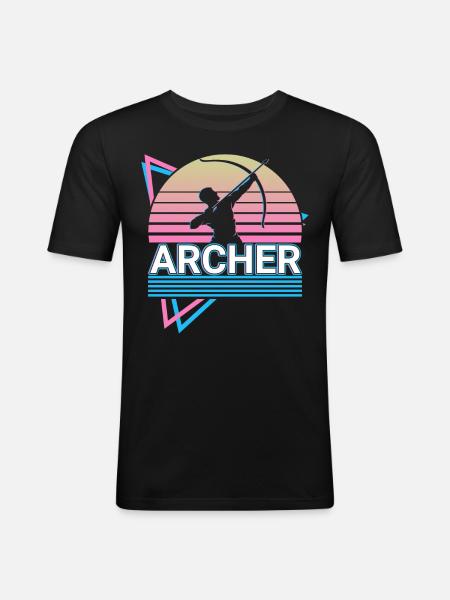 Archer Archery Retro - Men's Slim Fit T-Shirt - black