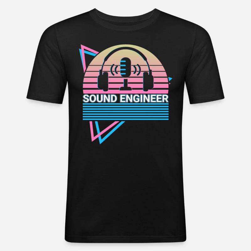 Toningenieur Tontechnik Retro - Männer Slim Fit T-Shirt - Schwarz