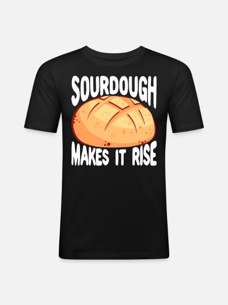Funny bread baker - Men's Slim Fit T-Shirt - black