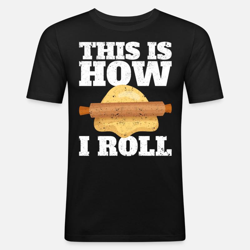 Lustiger Brotbacken-Bäcker - Männer Slim Fit T-Shirt - Schwarz