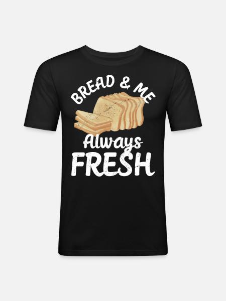 Funny bread baker - Men's Slim Fit T-Shirt - black