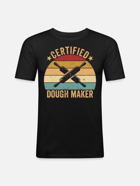 Funny bread baker - Men's Slim Fit T-Shirt - black