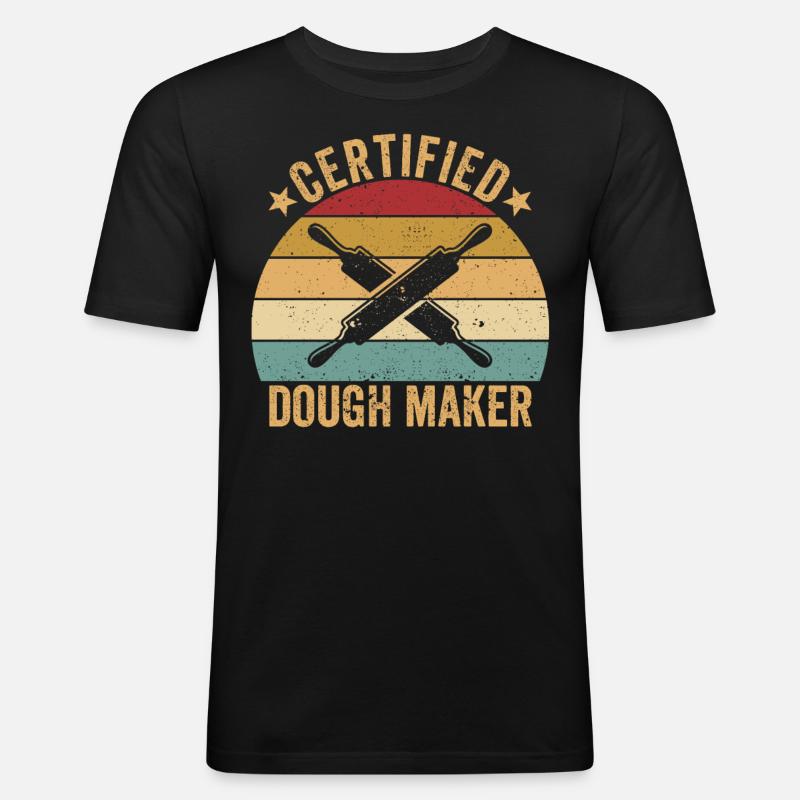 Lustiger Brotbacken-Bäcker - Männer Slim Fit T-Shirt - Schwarz
