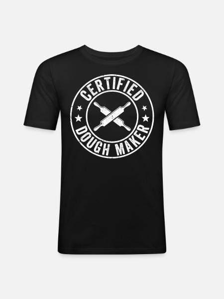 Funny bread baker - Men's Slim Fit T-Shirt - black