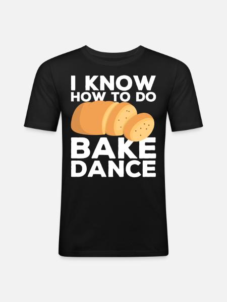 Funny bread baker - Men's Slim Fit T-Shirt - black