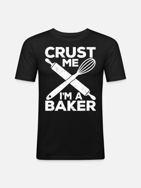 Funny bread baker - Men's Slim Fit T-Shirt - black