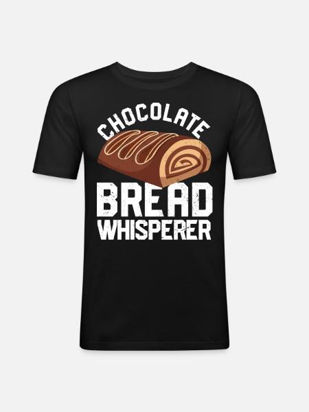 Funny bread baker - Men's Slim Fit T-Shirt - black