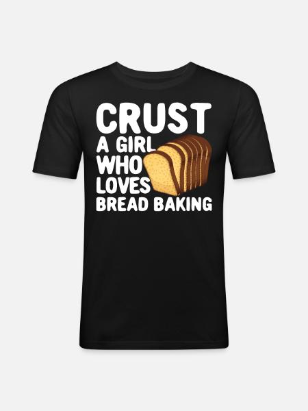 Funny bread baker - Men's Slim Fit T-Shirt - black