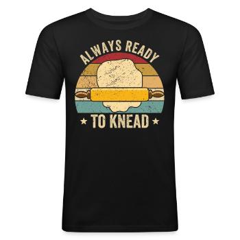 Funny bread baker - Men's Slim Fit T-Shirt - black - Front - Nik (191cm)