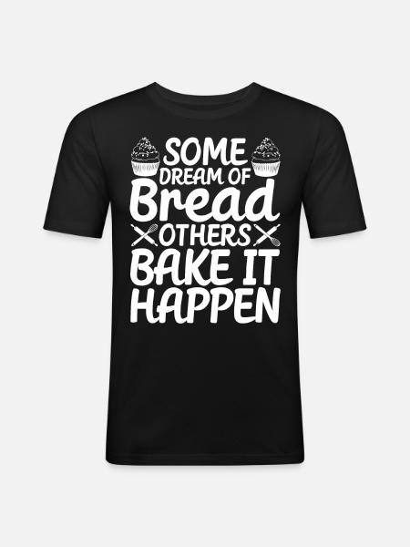 Funny bread baker - Men's Slim Fit T-Shirt - black