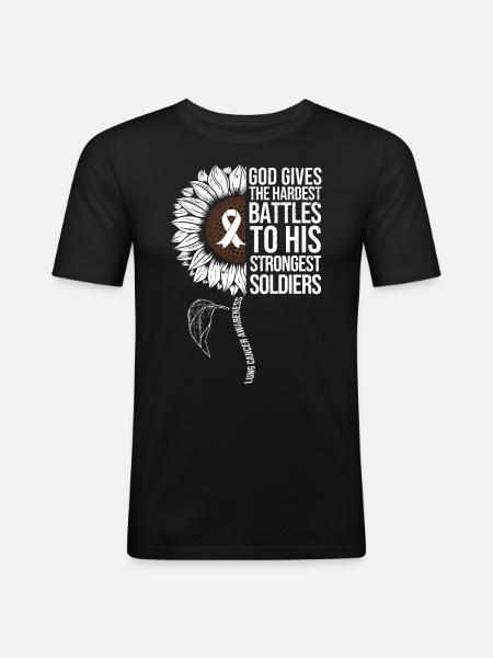 Lung Cancer Awareness Sunflower - Men's Slim Fit T-Shirt - black