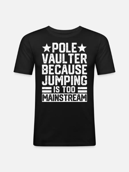 Sjov stangspring stangspring - Herre Slim Fit T-Shirt - sort