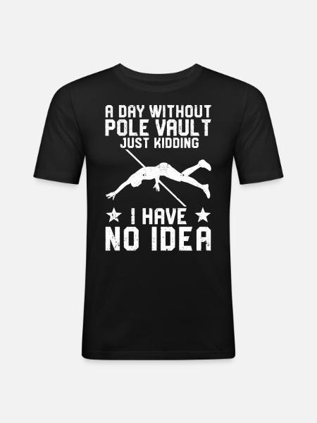 Lustiger Stabhochsprung Stabhochsprung - Männer Slim Fit T-Shirt - Schwarz